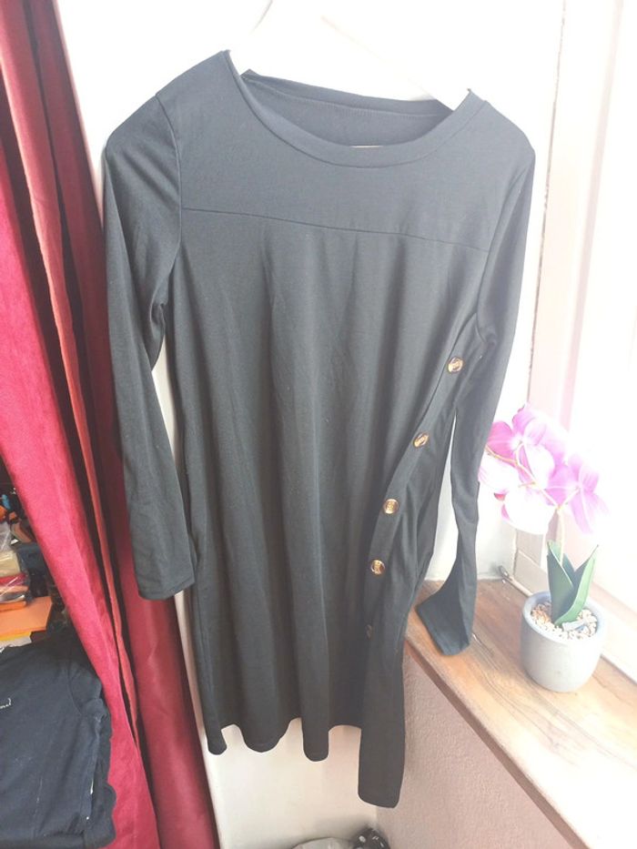 Robe noire taille unique M/L mi longue légère grossesse