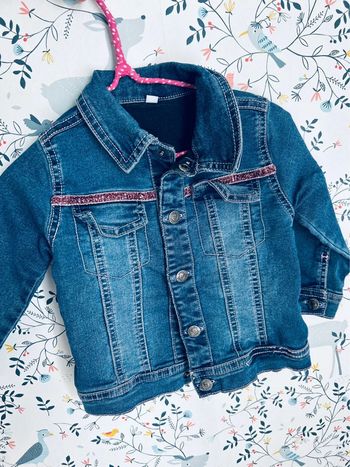 Jolie veste en jean fille détail brillant taille 12-18mois
