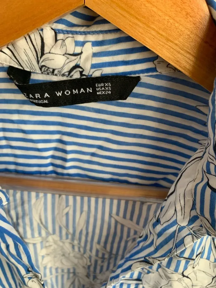 Blouse rayée fleurie Zara taille XS - photo numéro 5