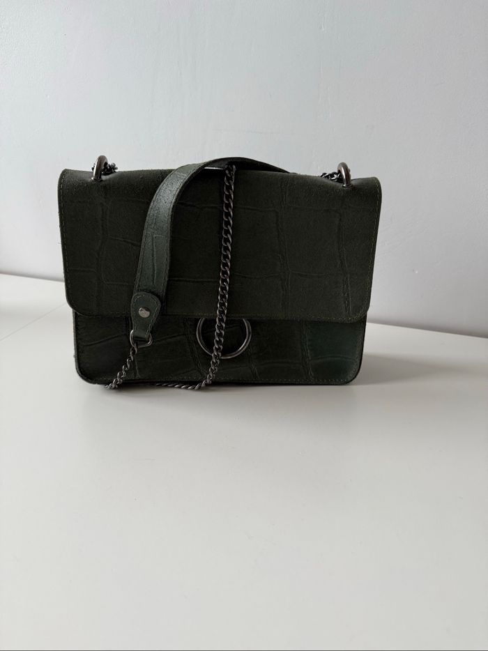 Sac pochette Milano vert croco - photo numéro 4