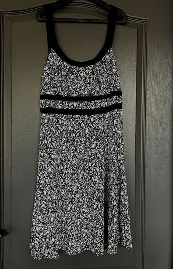 Robe midi à bretelles bleu marine & blanc 38/M - Etam