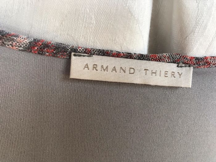 #Robe #voile #doublée #Armand Thiery #rose #gris #corail #38 #40 - photo numéro 4