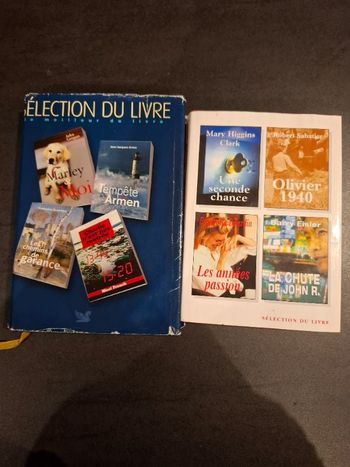 Lot de 2 livres contenant chacun 4 romans ou thrillers en bon état