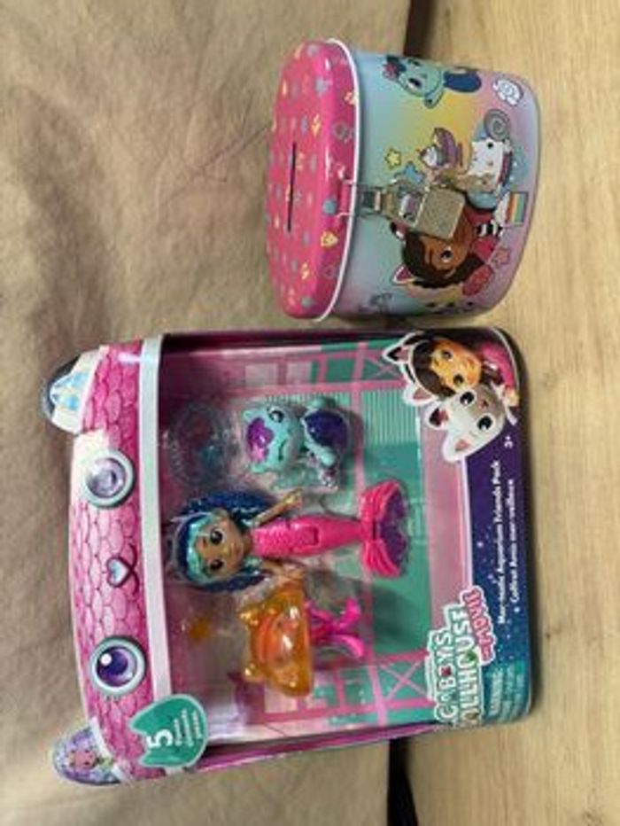 Gabby chat sirène coffret amis mer-Veillleux et tirelire Gabby’s Dollhouse