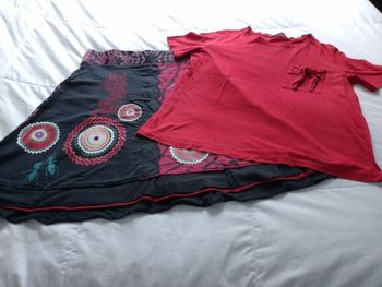 Jupe Desigual et tee shirt Zara