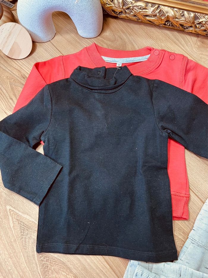 Taille 18 mois ensemble 3p garçon kiabi corail noir gris * bonhomme * 💙 - photo numéro 5