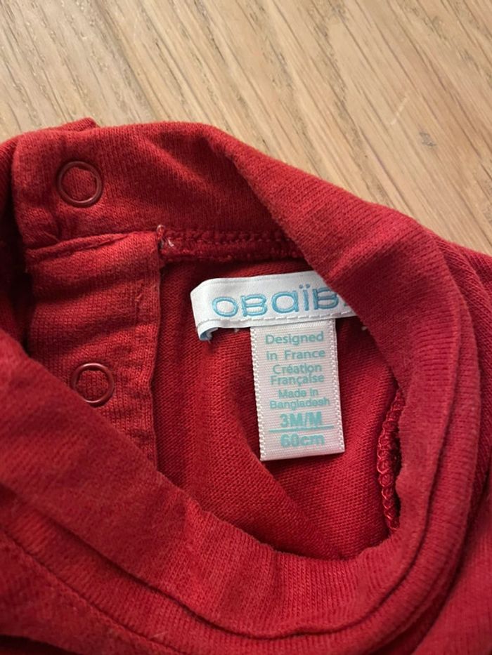 T-shirt ML rouge - Obaïbi - 3mois - photo numéro 5