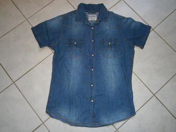 Chemisette en jeans bleu ALCOTT Vintage Taille 42