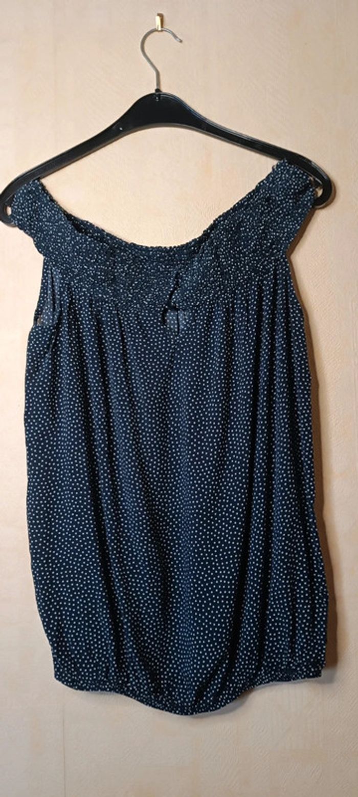 Blouse bleue à pois blanc - photo numéro 2