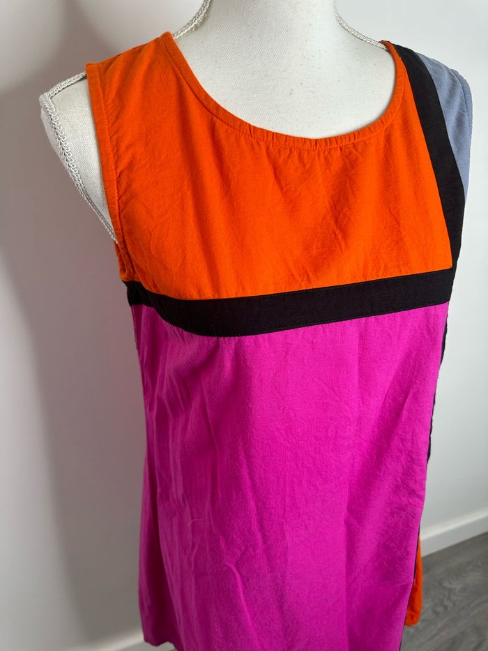 Robe seventies orange et rose Kaliyog T38 M - photo numéro 2
