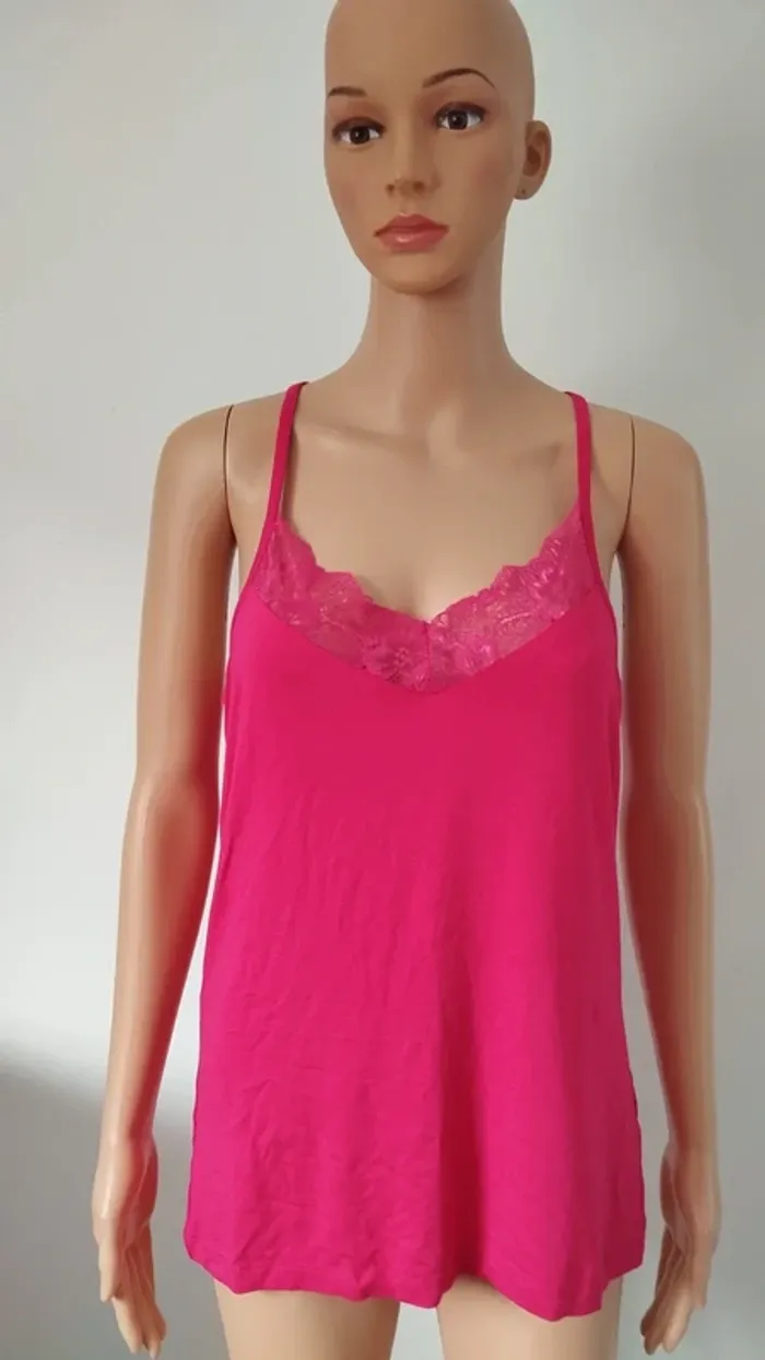 Débardeur top rose fushia femme taille l - photo numéro 2