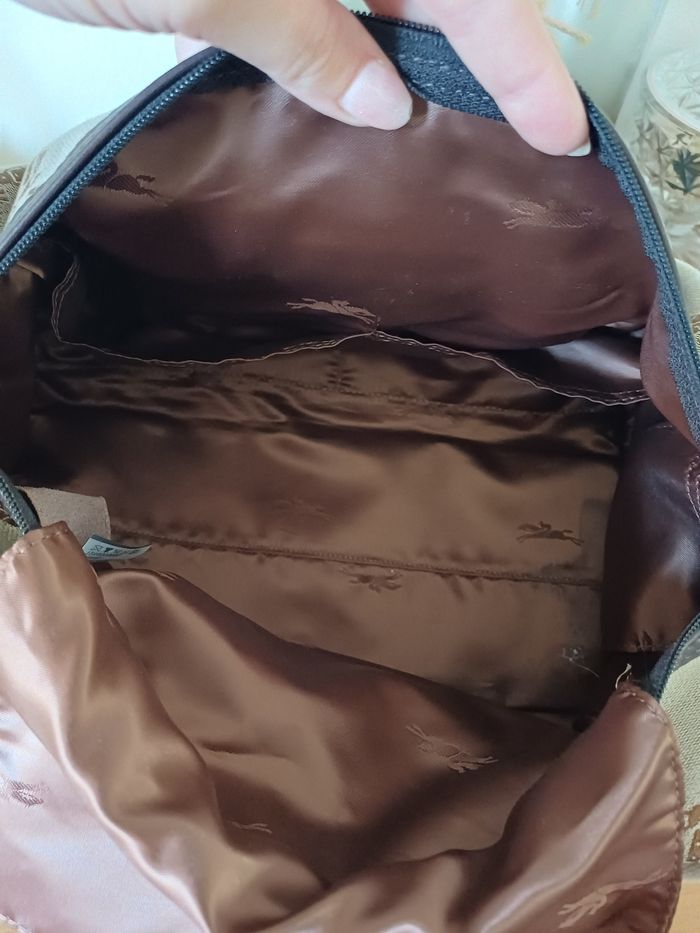 Sac à main longchamp cuir et toile - photo numéro 10