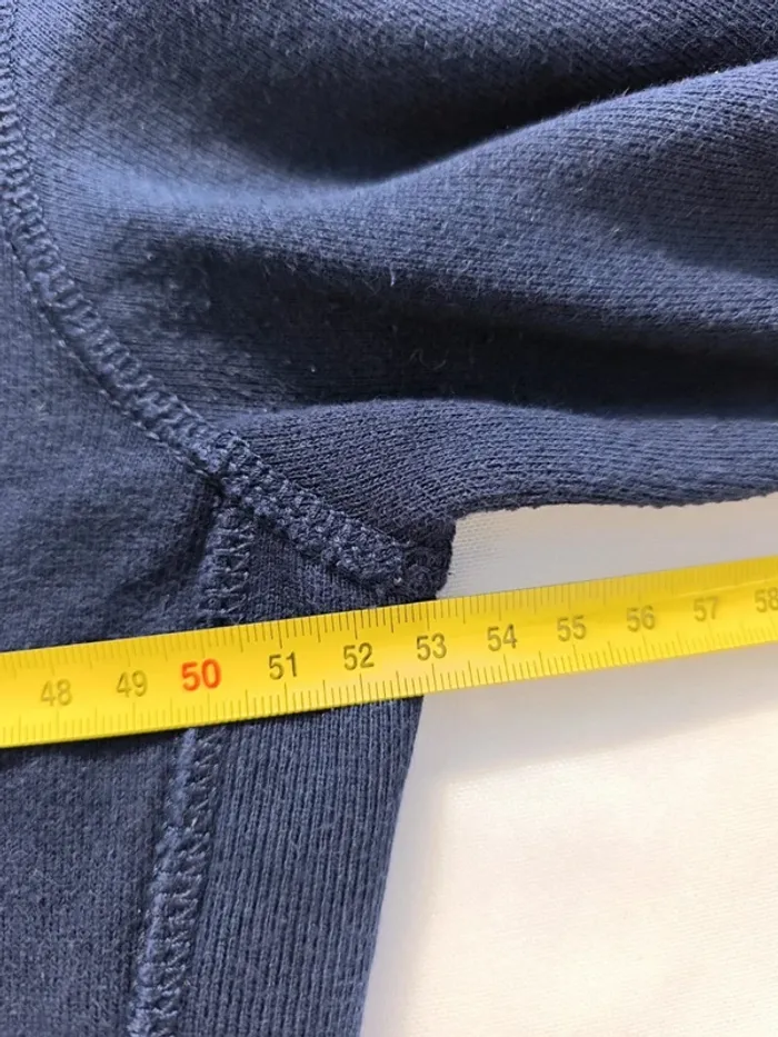 Sweat capuche zippé homme Ralph Lauren taille S bleu marine logo jaune - trou manche - photo numéro 13