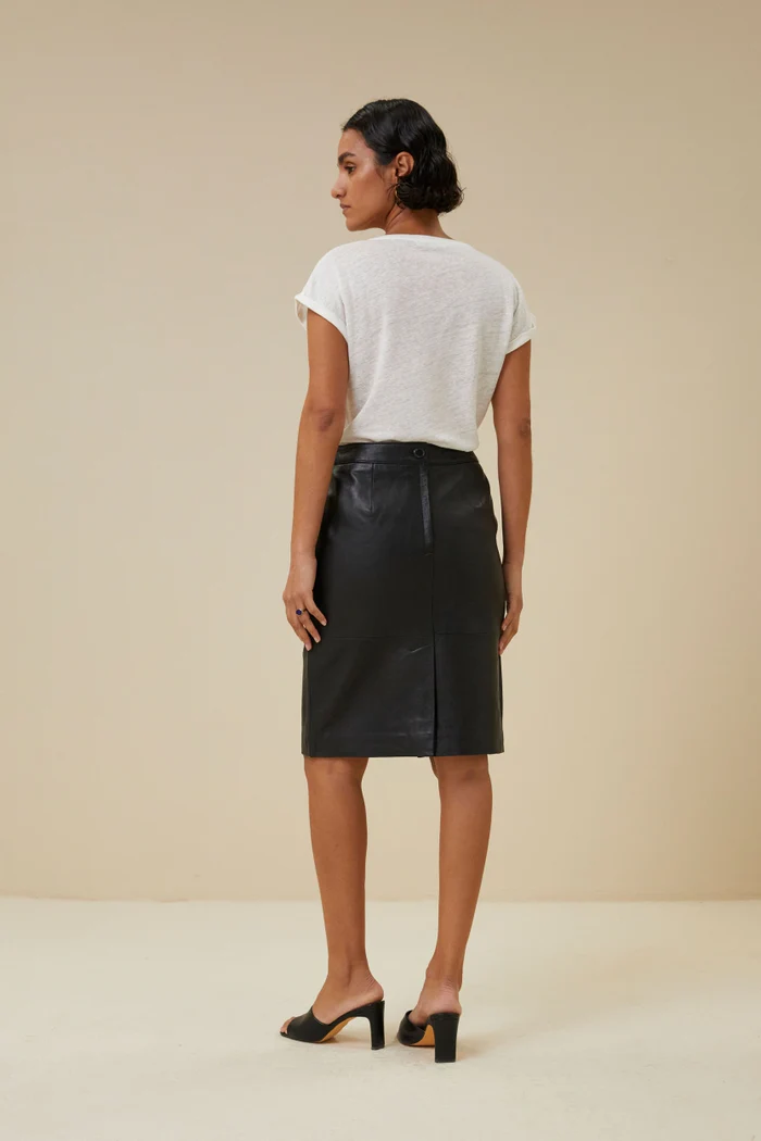 Basic leather skirt | black - photo numéro 7