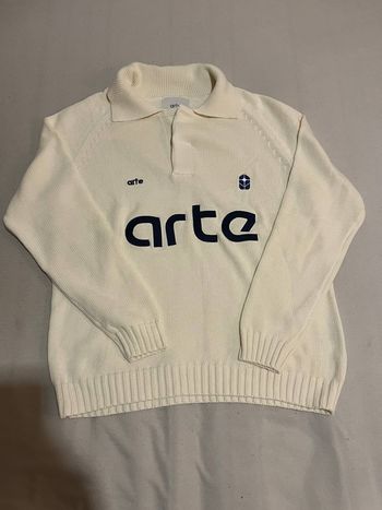 Pull Arte blanc en maille avec col polo