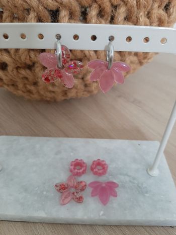Créoles pampilles interchangeables résine 