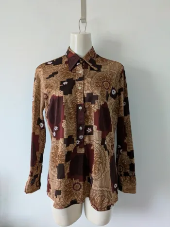 Chemisier vintage manches longues - taille 40