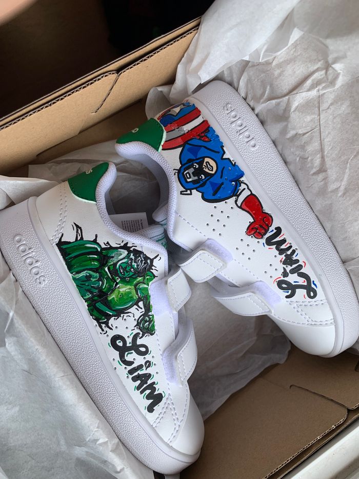 Basket Customisées Captain America et Hulk - photo numéro 2