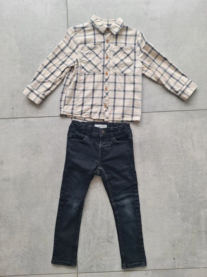 Ensemble chemise manche longue et pantalon jean 3 ans