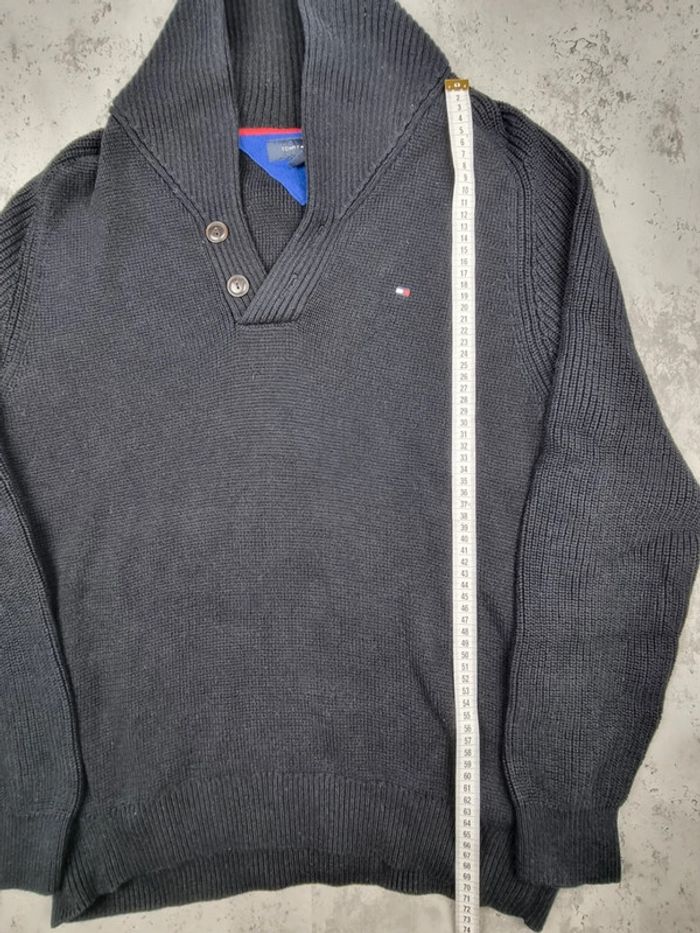 Pull col châle Tommy Hilfiger – Noir – Taille L Hommes (mesures en photos) - photo numéro 9