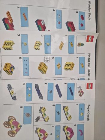 Lot de feuilles de construction lego creator