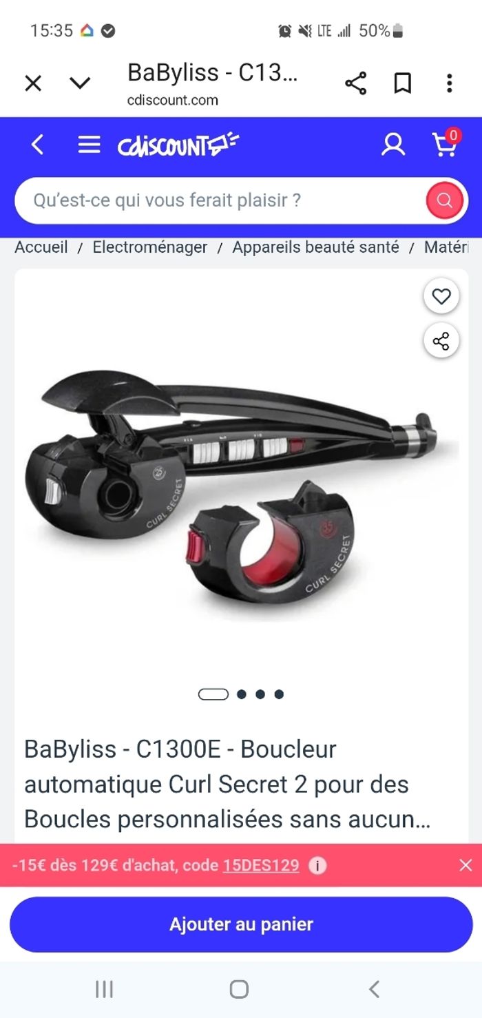 Boucleur automatique Curl secret Babyliss C1300e. - photo numéro 3