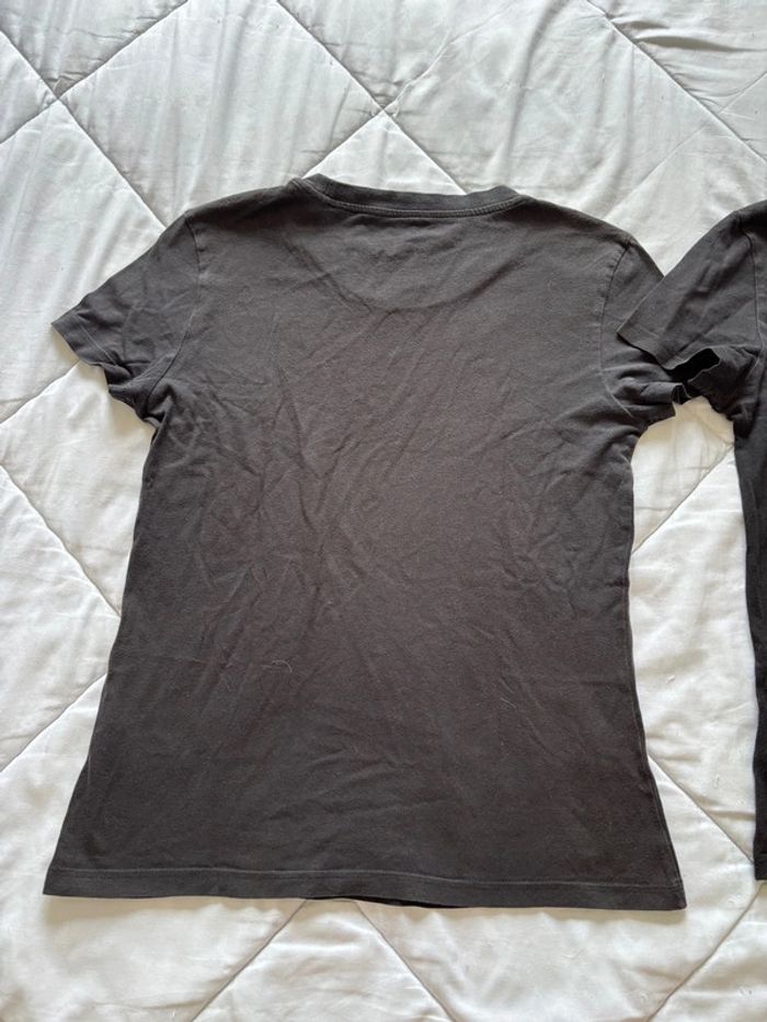 Lot 2 t-shirts Adidas femme S / 36 – noir logo blanc – coton - photo numéro 17