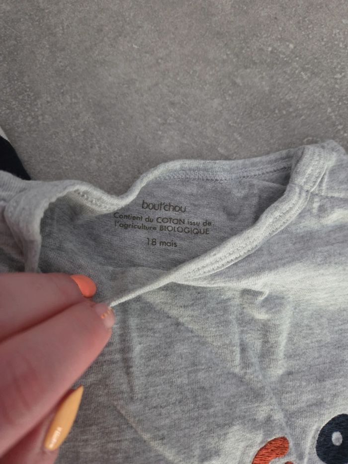 Ensemble 3 pièces bébé garçon jean 2 Tshirt manche longue marinière gris motif T18mois TBE bout'chou - photo numéro 4