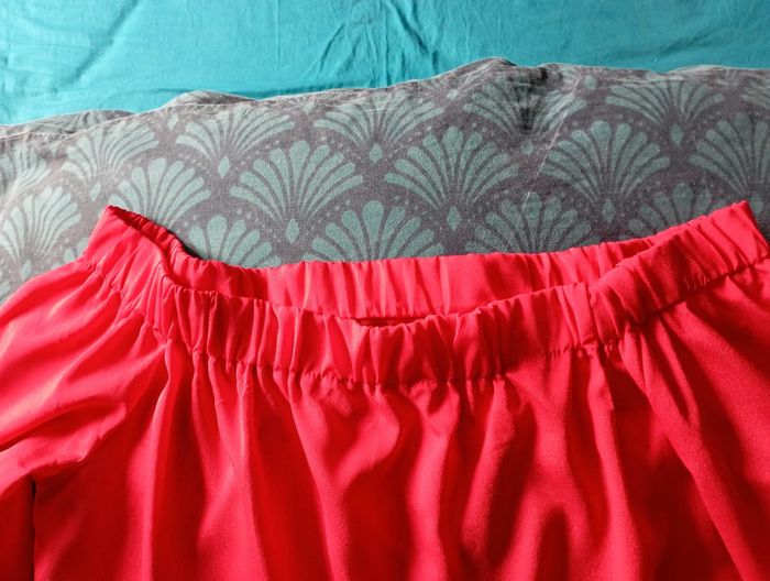 Robe d'été encolure bateau rouge cerise - photo numéro 5
