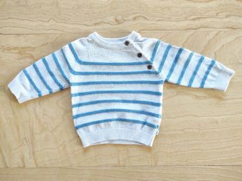 Pull garçon Obaïbi à rayures bleues