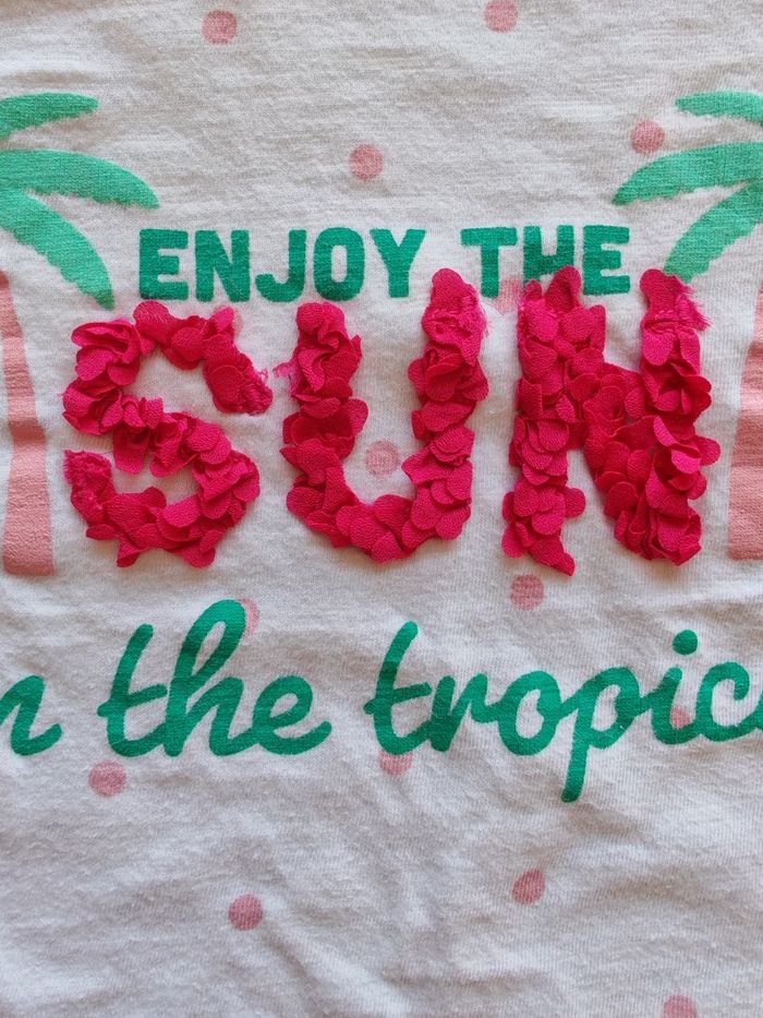 T-shirt à pois roses Sun Okaïdi 6 ans - photo numéro 4