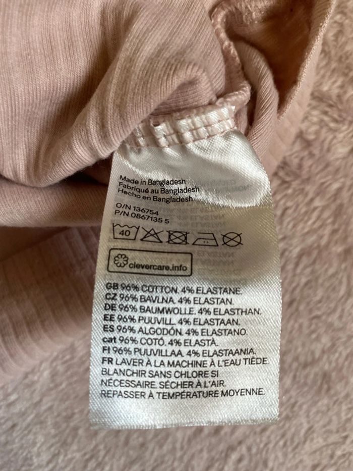 Haut manche longue H&M rose 92 cm - photo numéro 3