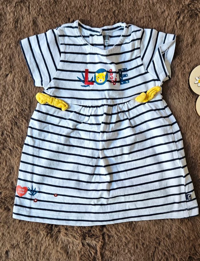 Robe marinière love 3 mois fille printemps été - photo numéro 2