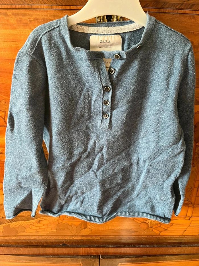 Pull bleu marine Zara 5 ans - photo numéro 3