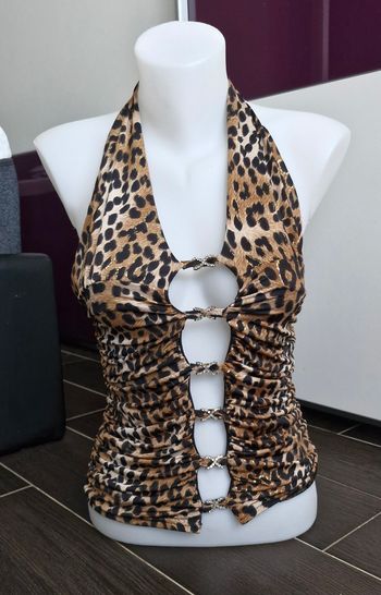 Top dos nu leopard taille S