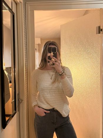 Pull blanc et or