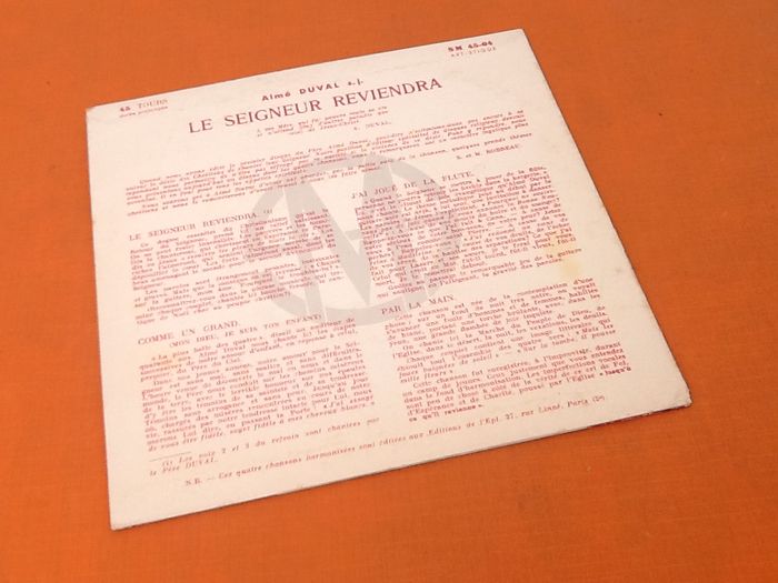 Vinyle 45 tours Aimé Duval s.j Le seigneur reviendra Edition Studio S.M 4504 - photo numéro 5