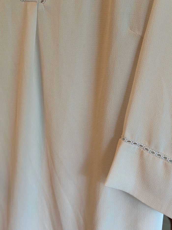 Blouse manches 3/4 blanc uni Ycoo taille L - photo numéro 2