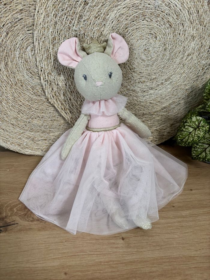 Doudou souris rose ballerine robe tulle nicotoy - photo numéro 2