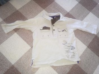 Polo manches longues écru sergent major 9 mois