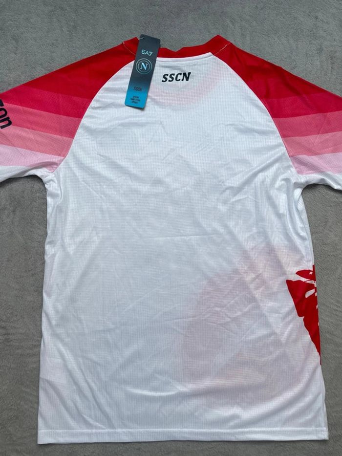 Maillot concept foot Naples blanc rouge édition Baiser taille M - photo numéro 6