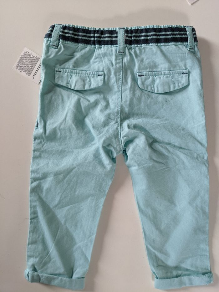 Magnifique pantalon de ville bleu turquoise in extenso 9 mois 74 cm - photo numéro 3