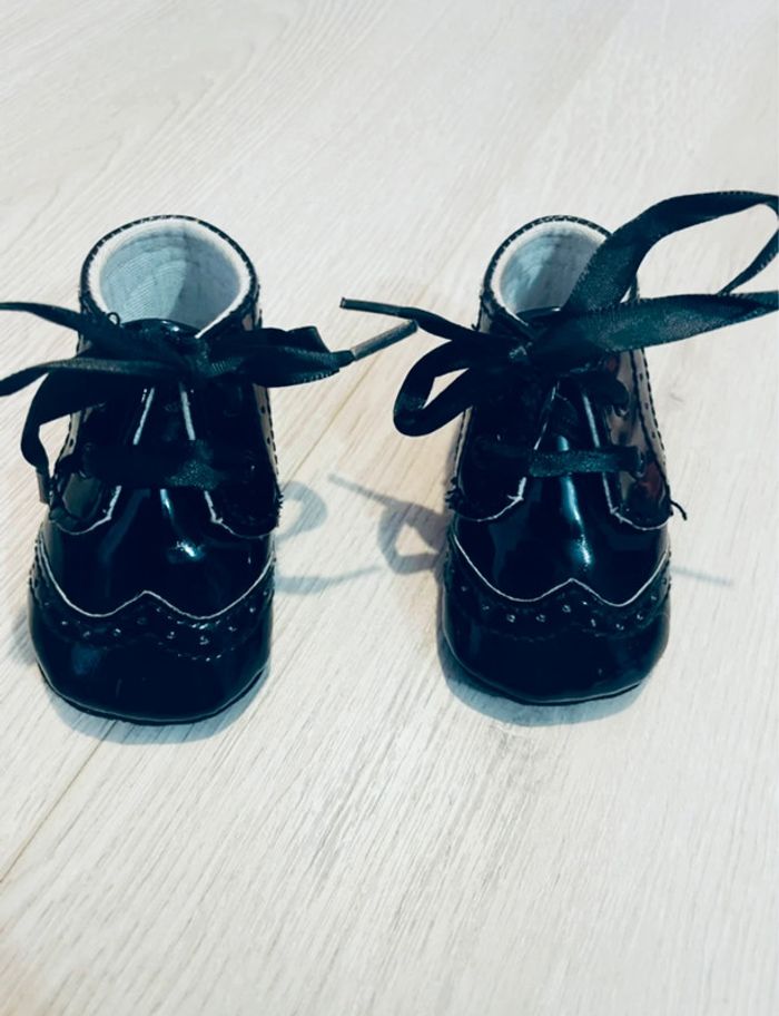 0/3 mois - chaussures vernis noires - photo numéro 2