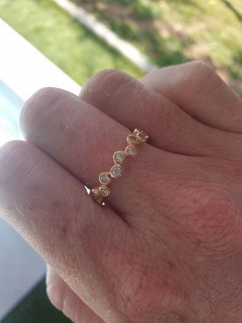 Bague style alliance en Plaqué Or et oxyde de zirconium Taille 50