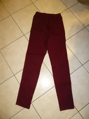 pantalon stretch bordeau taille haute MS mode taille M