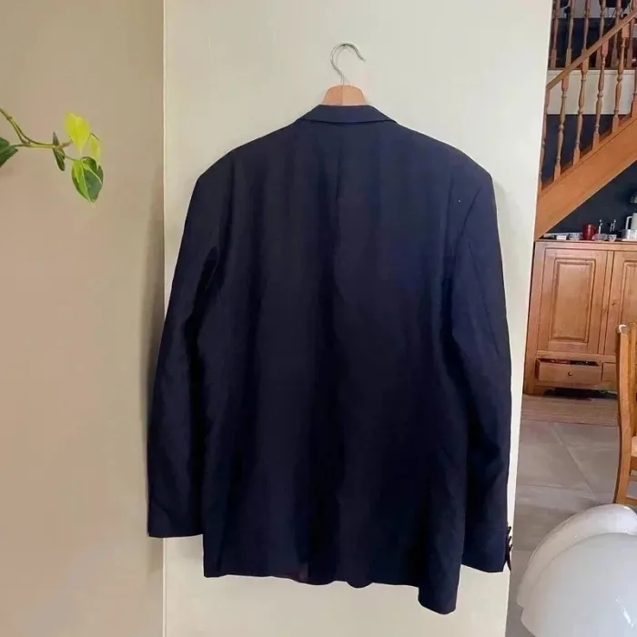 veste costume homme bleu marine 50 Olivier de breuil boutons dorés, coupe droite vintage V022 - photo numéro 4