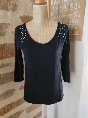 Tee shirt manches 3/4 gris