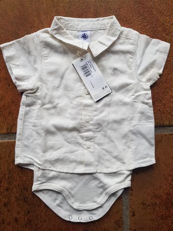 Chemise body en lin petit bateau 6mois neuve