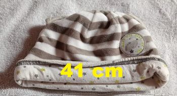 Bonnet naissance gris blanc Orchestra Taille 41 cm
