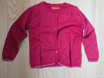 Gilet rose fushia argenté fille